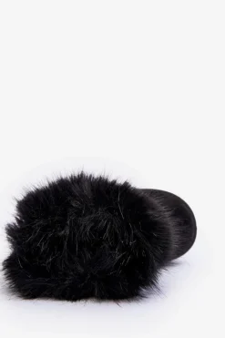 Boto Dziecięce Ocieplane Botki Śniegowce Z Futerkiem Czarne Nohie