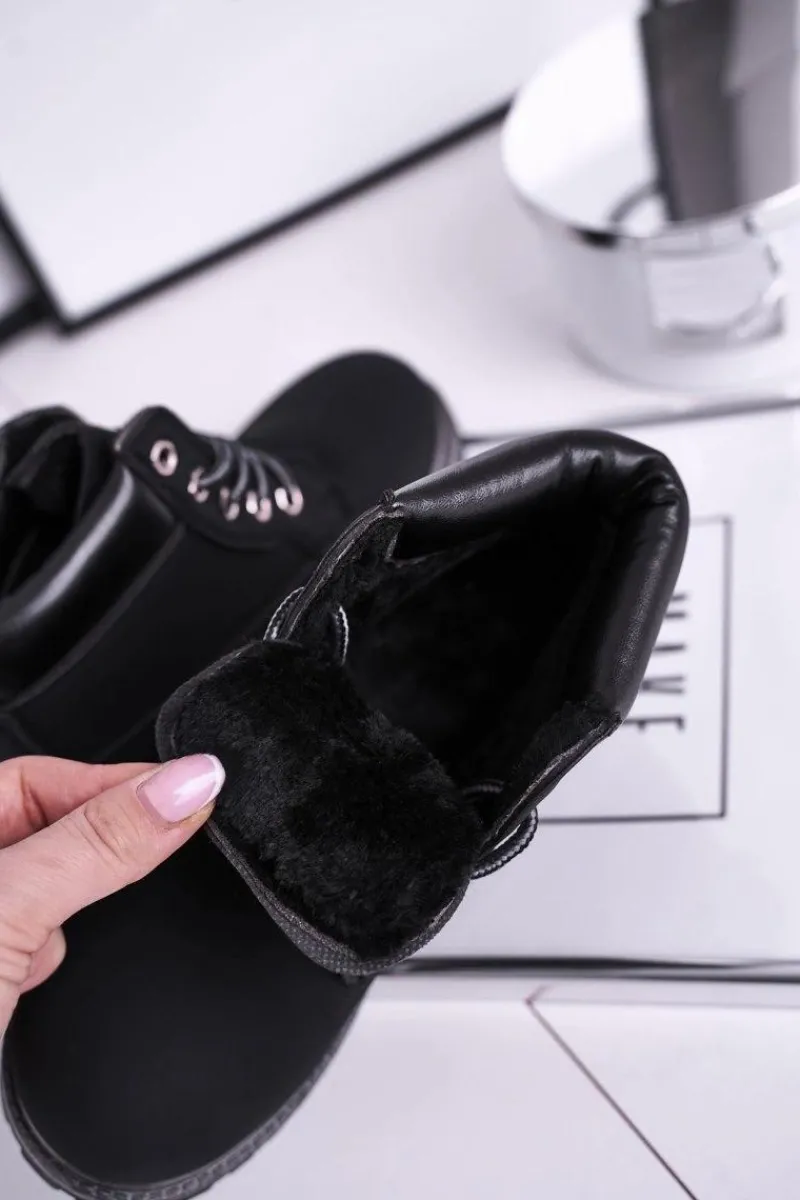 Clearance Boto Dziecięce Ocieplane Botki z Ćwiekami Czarne Gonzo