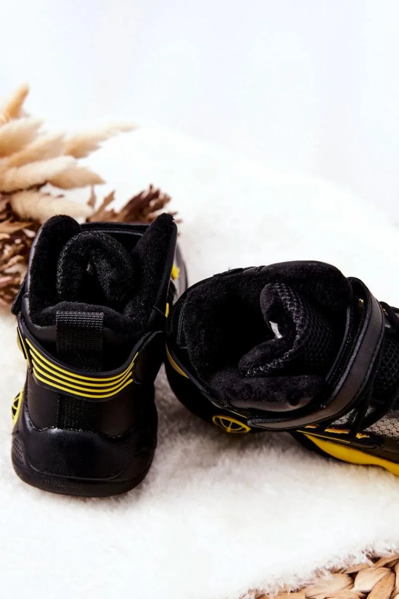 Chłopięce|Chłopięce>Boto Dziecięce Ocieplane Botki Śniegowce Czarne Herry