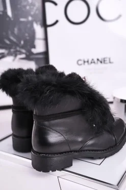 Sale Boto Dziecięce Ocieplane Botki Z Futerkiem Czarne Ella