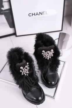 Sale Boto Dziecięce Ocieplane Botki Z Futerkiem Czarne Ella