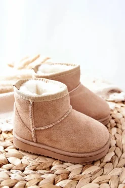 Dziewczęce|Chłopięce></noscript>Boto Dziecięce Ocieplane Botki Śniegowce Beżowe Gooby