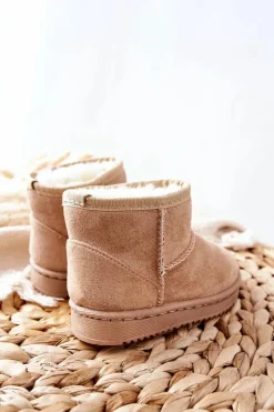 Dziewczęce|Chłopięce></noscript>Boto Dziecięce Ocieplane Botki Śniegowce Beżowe Gooby