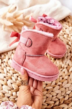 Dziewczęce|Chłopięce>Boto Dziecięce Ocieplane Botki Śniegowce Różowe Funky