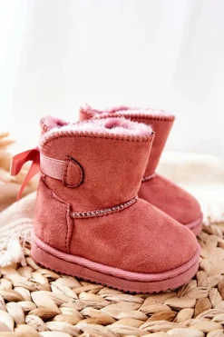 Dziewczęce|Chłopięce>Boto Dziecięce Ocieplane Botki Śniegowce Różowe Funky