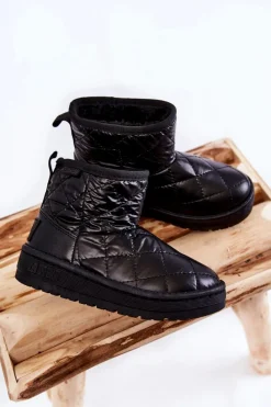 Hot Dziecięce Ocieplane Botki Śniegowce Big Star KK374242 Czarne Dzieci Dziewczęce|Dziewczęce