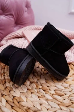 New Dziecięce Ocieplane Botki Śniegowce Czarne Gooby Dzieci Dziewczęce|Chłopięce