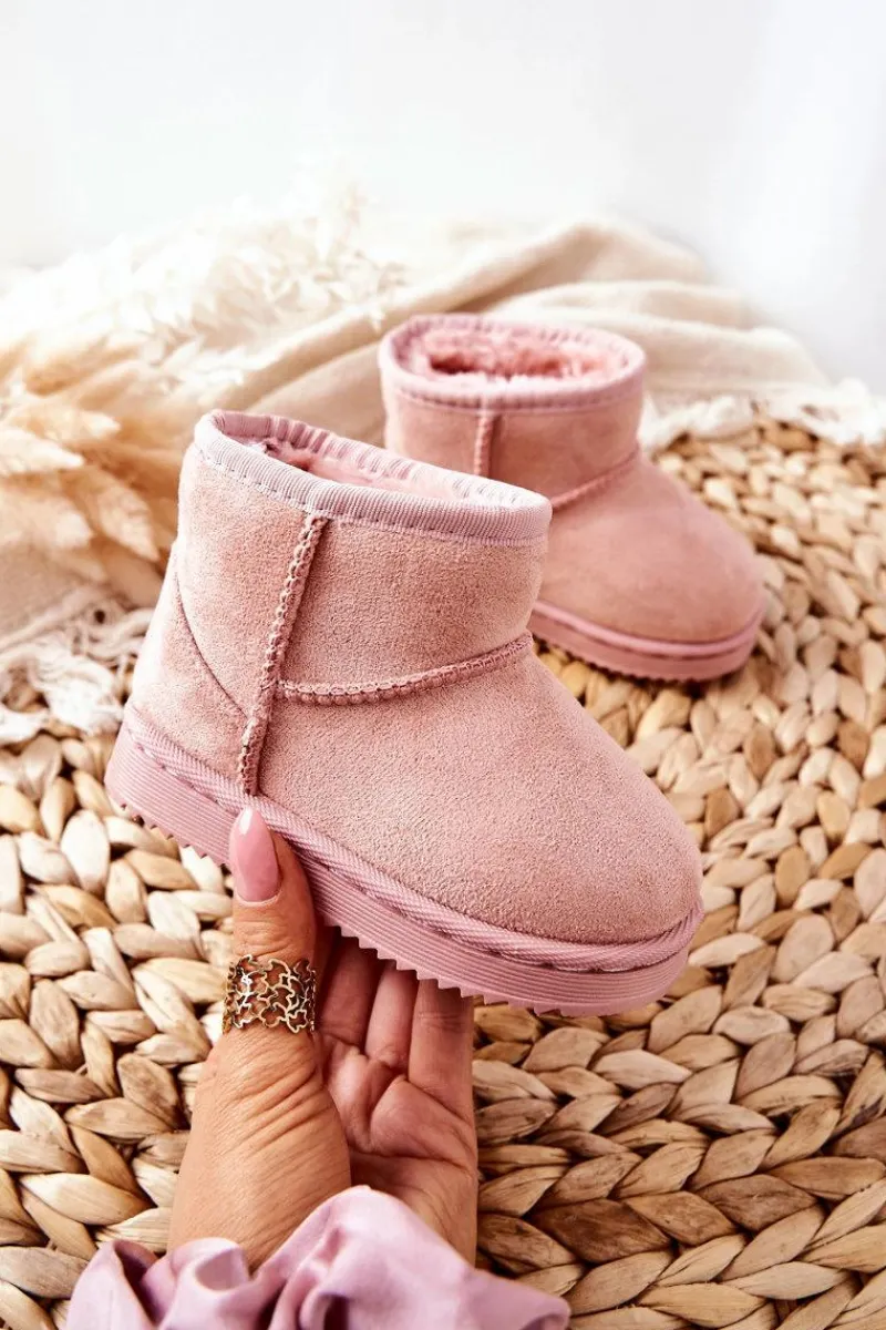 Sale Boto Dziecięce Ocieplane Botki Śniegowce Różowe Gooby Różowy