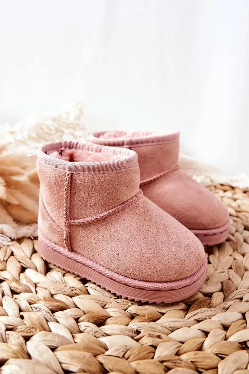 Sale Boto Dziecięce Ocieplane Botki Śniegowce Różowe Gooby Różowy