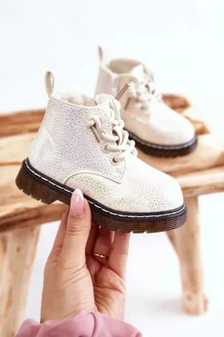 Online Dziecięce Ocieplane Botki Na Suwak Białe Betsy Dzieci Dziewczęce