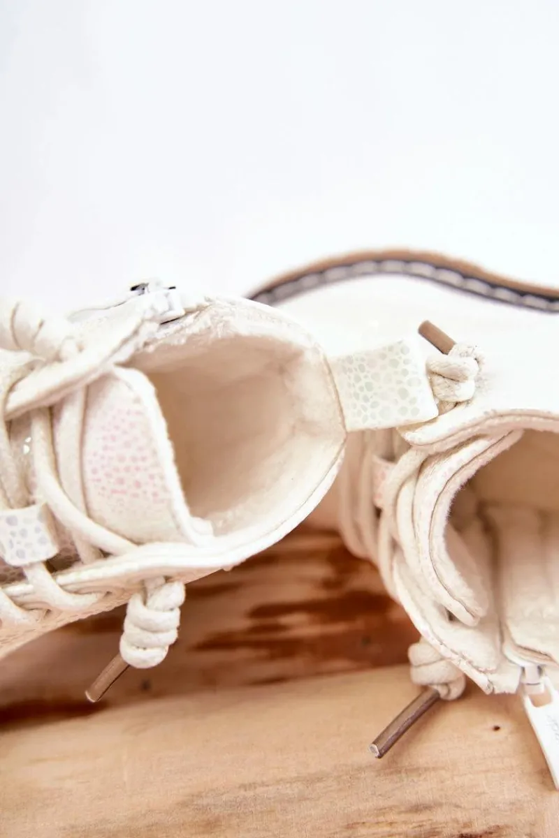 Online Dziecięce Ocieplane Botki Na Suwak Białe Betsy Dzieci Dziewczęce