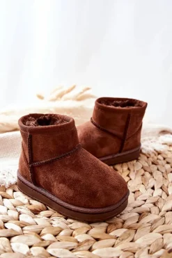Hot Dziecięce Ocieplane Botki Śniegowce Brązowe Gooby Dzieci Dziewczęce|Chłopięce