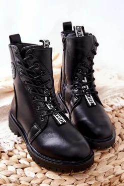 Hot Evento Dziecięce Ocieplane Botki Workery Czarne Rosalie