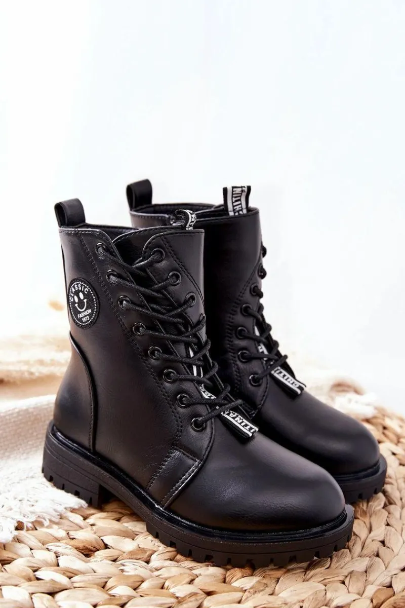 Hot Evento Dziecięce Ocieplane Botki Workery Czarne Rosalie