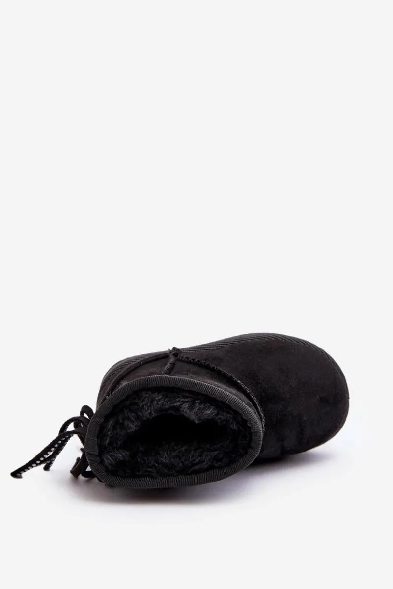 Dziewczęce|Dziewczęce>Boto Dziecięce Ocieplane Botki Śniegowce Z Frędzlami Czarne Mikyla Czarny