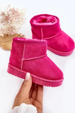 Dziecięce Ocieplane Botki Śniegowce Fuksja Gooby Dzieci Dziewczęce|Chłopięce