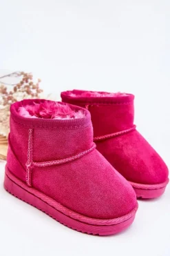 Dziecięce Ocieplane Botki Śniegowce Fuksja Gooby Dzieci Dziewczęce|Chłopięce