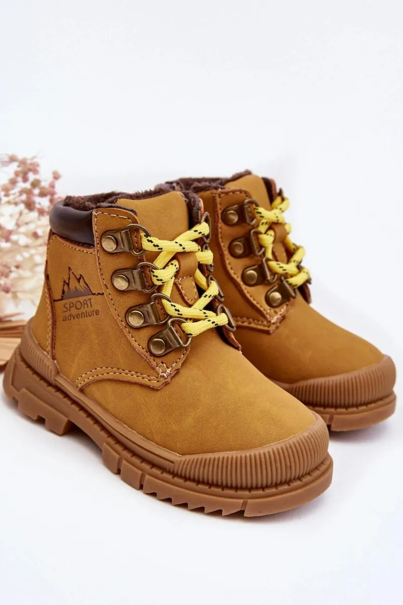 Chłopięce|Dziewczęce>Evento Dziecięce Ocieplane Botki Trapery Camel Walter Brązowy