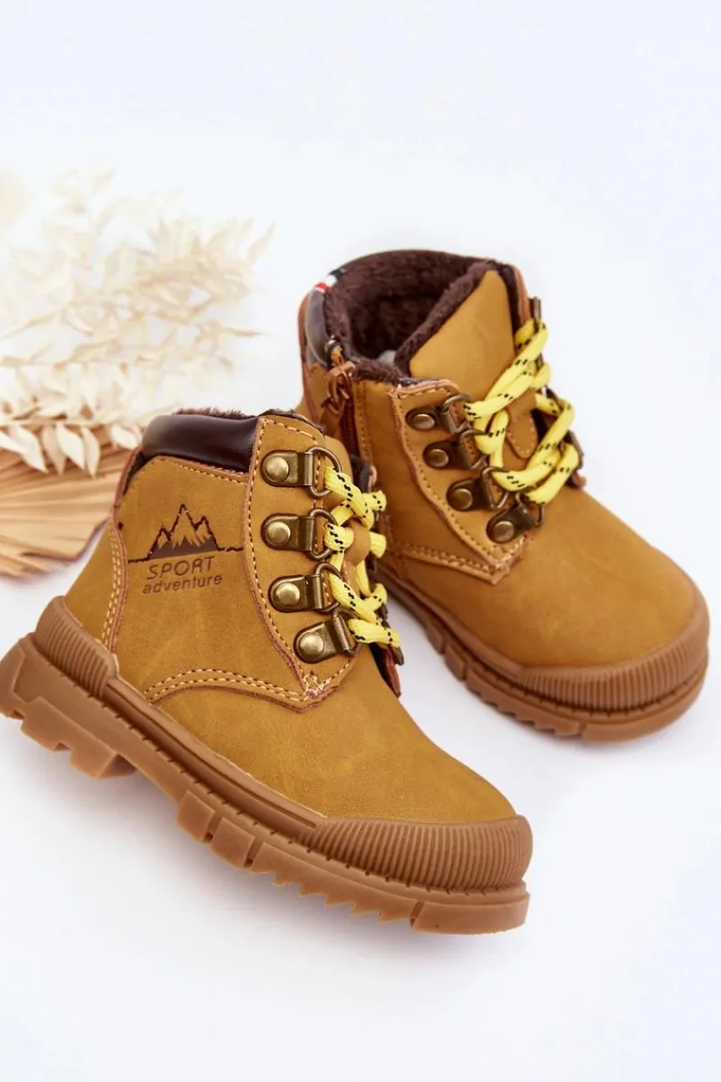 Chłopięce|Dziewczęce>Evento Dziecięce Ocieplane Botki Trapery Camel Walter Brązowy