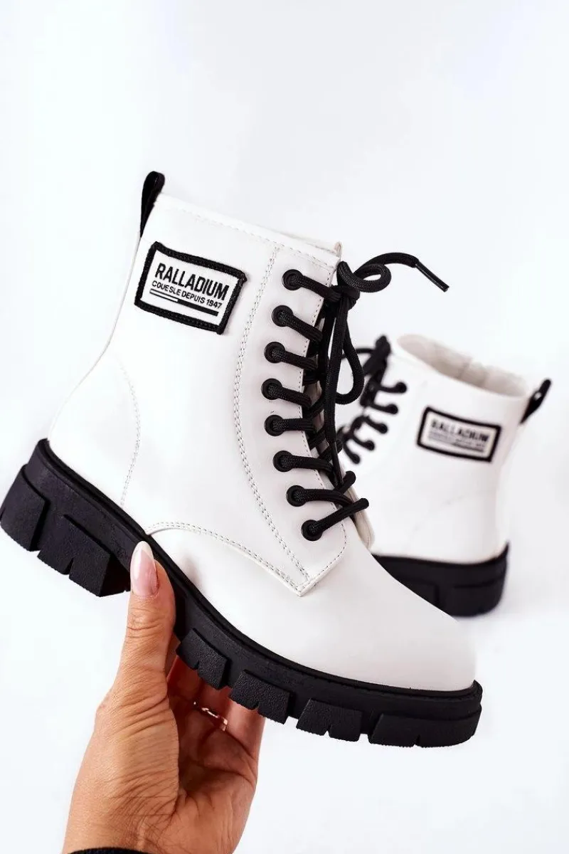 Discount Damskie buty S.Barski Dziecięce Ocieplane Botki Białe Fincastle