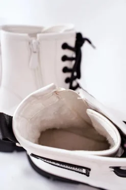 Discount Damskie buty S.Barski Dziecięce Ocieplane Botki Białe Fincastle