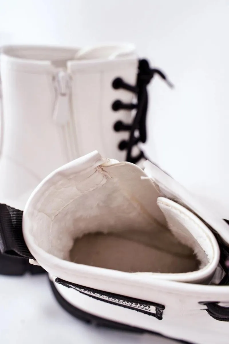 Discount Damskie buty S.Barski Dziecięce Ocieplane Botki Białe Fincastle