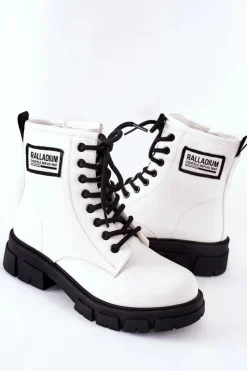 Discount Damskie buty S.Barski Dziecięce Ocieplane Botki Białe Fincastle