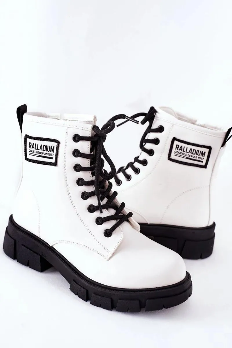 Discount Damskie buty S.Barski Dziecięce Ocieplane Botki Białe Fincastle