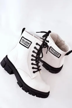 Discount Damskie buty S.Barski Dziecięce Ocieplane Botki Białe Fincastle