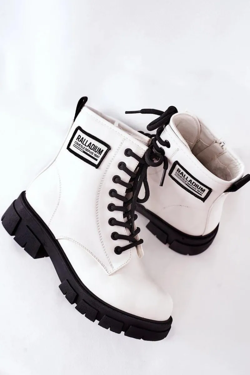 Discount Damskie buty S.Barski Dziecięce Ocieplane Botki Białe Fincastle