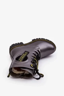 Dziewczęce>Evento Dziecięce Ocieplane Botki Trapery Szare Iomare