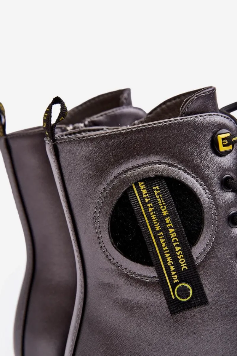 Dziewczęce>Evento Dziecięce Ocieplane Botki Trapery Szare Iomare