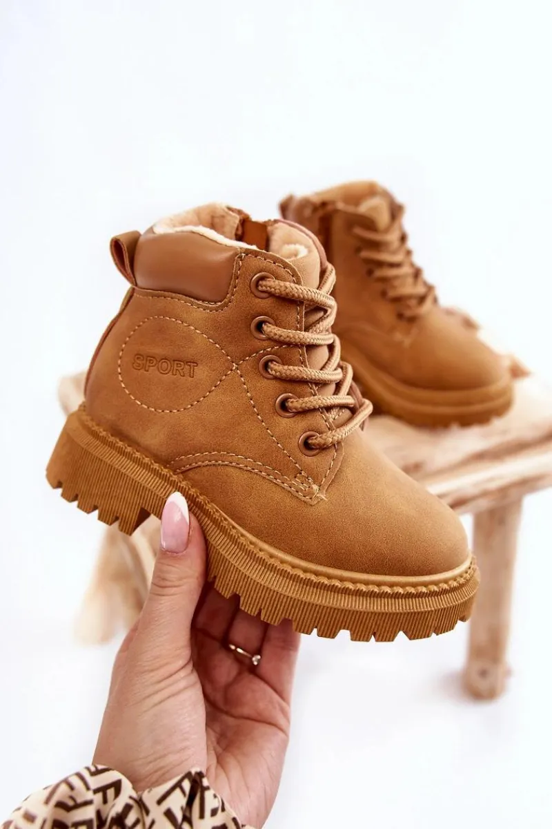 Sale Boto Dziecięce Ocieplane Botki Trapery Camel Cheddy
