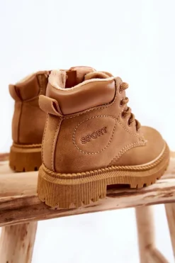 Sale Boto Dziecięce Ocieplane Botki Trapery Camel Cheddy