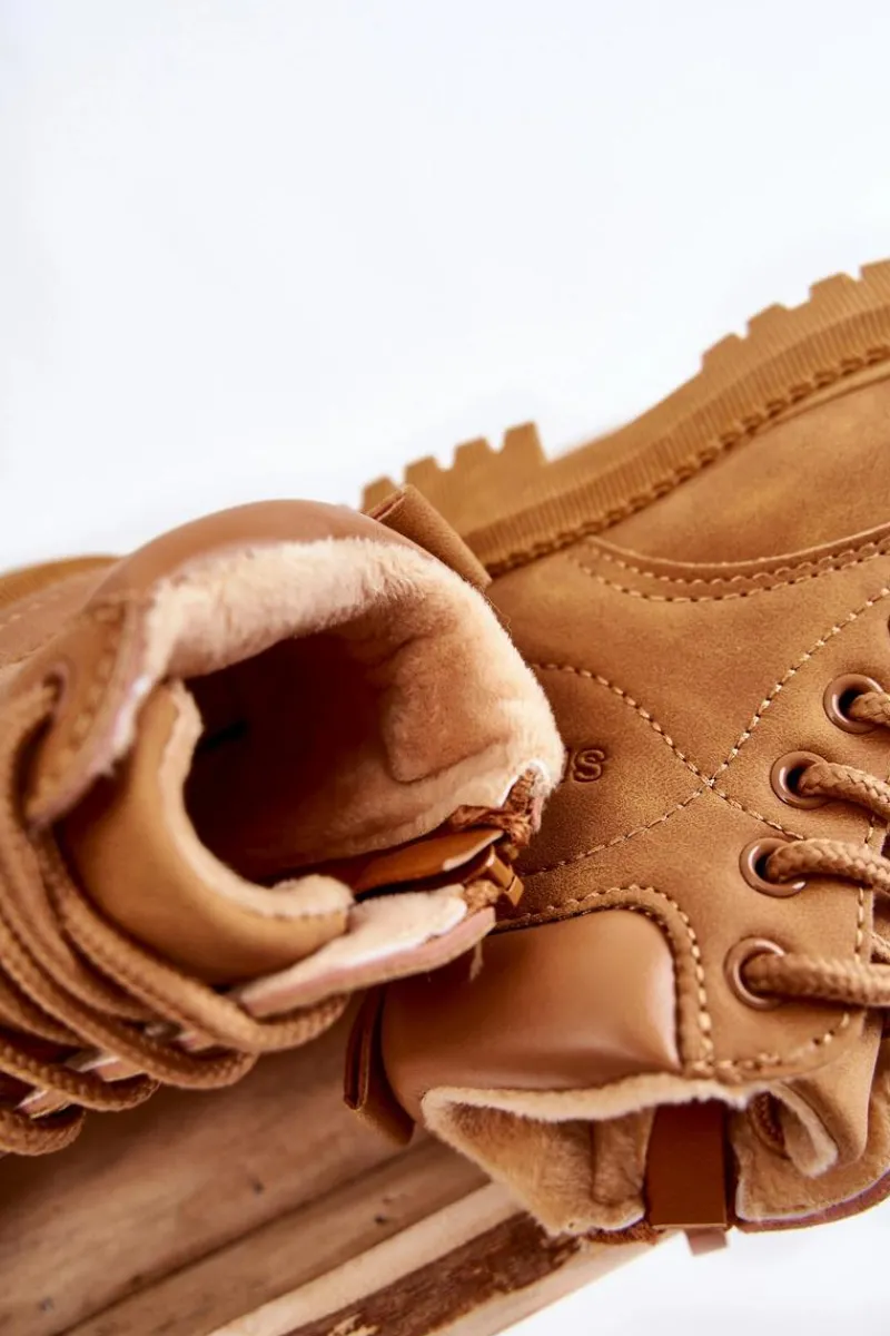 Sale Boto Dziecięce Ocieplane Botki Trapery Camel Cheddy