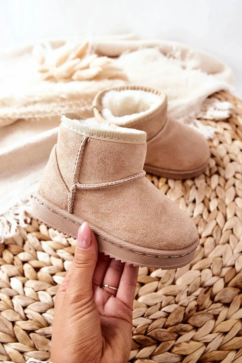 Sale Boto Dziecięce Ocieplane Botki Śniegowce Beżowe Gooby Beżowy