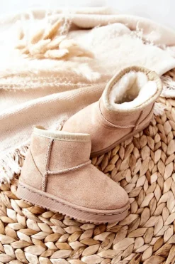 Sale Boto Dziecięce Ocieplane Botki Śniegowce Beżowe Gooby Beżowy