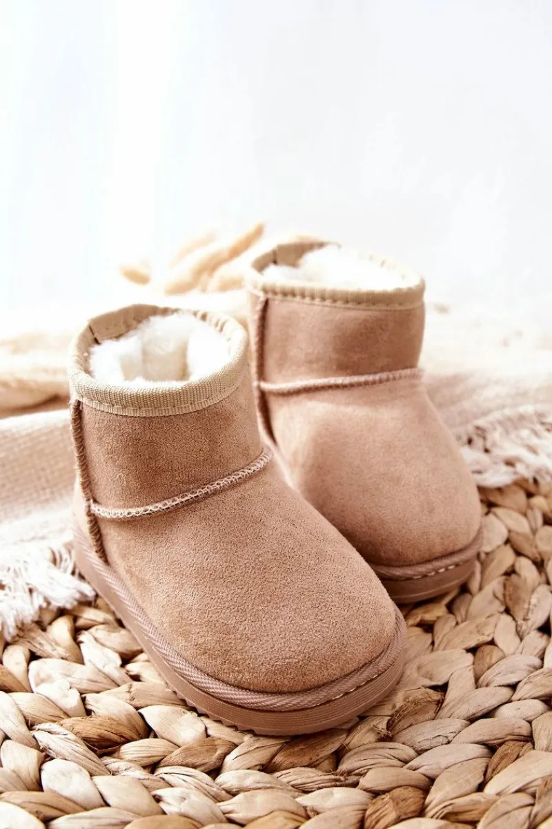 Sale Boto Dziecięce Ocieplane Botki Śniegowce Beżowe Gooby Beżowy