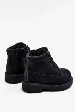 Discount Dziecięce Ocieplane Czarne Trapery Botki Dexter Dzieci Chłopięce|Dziewczęce