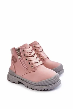 Dziewczęce>Evento Dziecięce Ocieplane Futerkiem Botki Trapery Różowe Hopper
