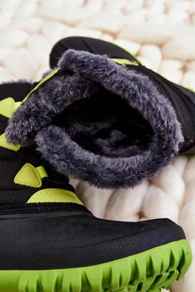 Sale Lee Cooper Dziecięce Ocieplane Śniegowce LCJ-21-44-0519 Czarne