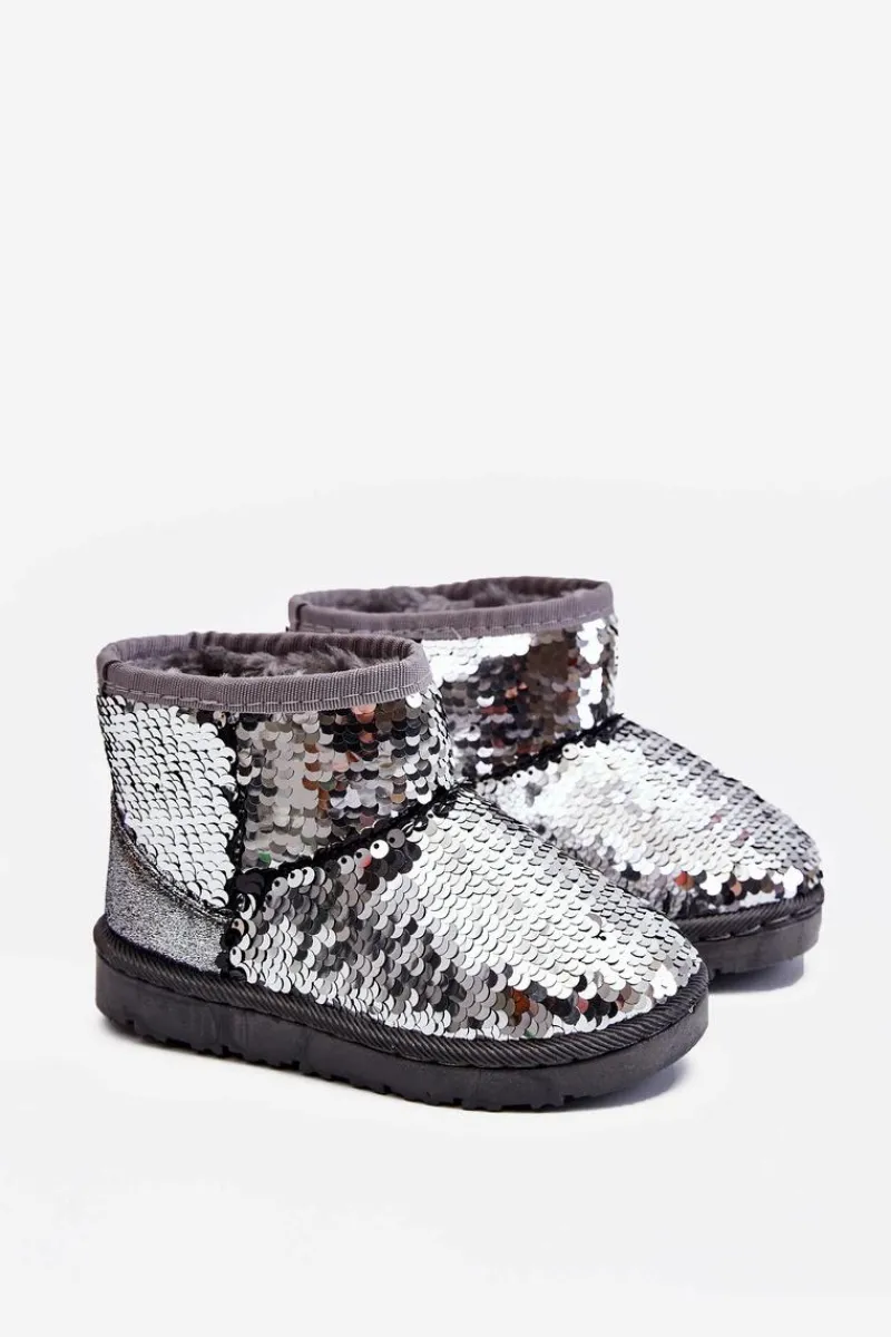 Hot Dziecięce Ocieplane Śniegowce Z Cekinami Srebrne Shard Dzieci Dziewczęce