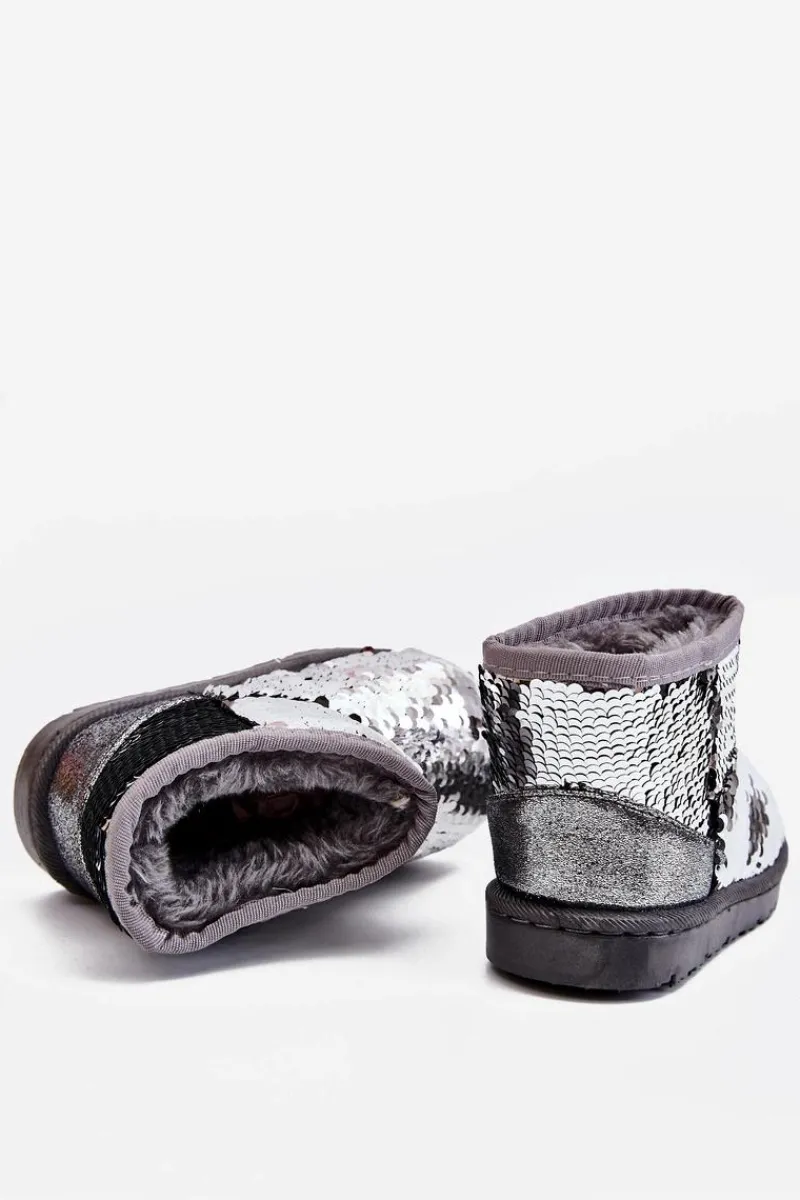 Hot Dziecięce Ocieplane Śniegowce Z Cekinami Srebrne Shard Dzieci Dziewczęce