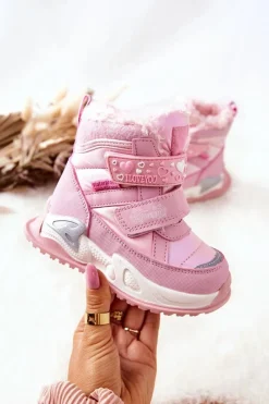 Sale Dziecięce Ocieplane Śniegowce Różowe Chilly Dzieci Dziewczęce|Dziewczęce