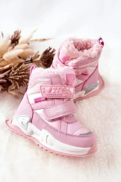 Sale Dziecięce Ocieplane Śniegowce Różowe Chilly Dzieci Dziewczęce|Dziewczęce