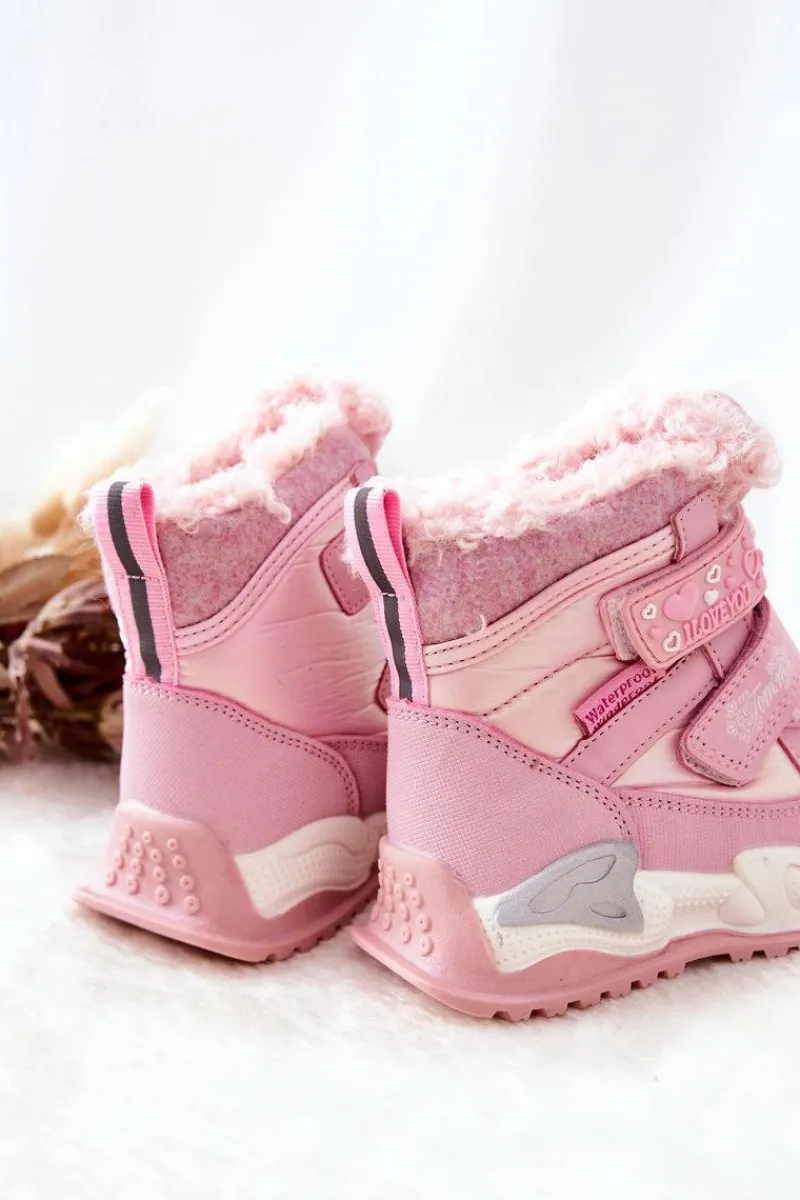 Sale Dziecięce Ocieplane Śniegowce Różowe Chilly Dzieci Dziewczęce|Dziewczęce