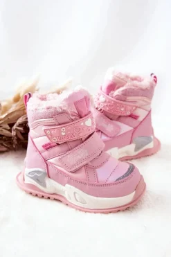 Sale Dziecięce Ocieplane Śniegowce Różowe Chilly Dzieci Dziewczęce|Dziewczęce