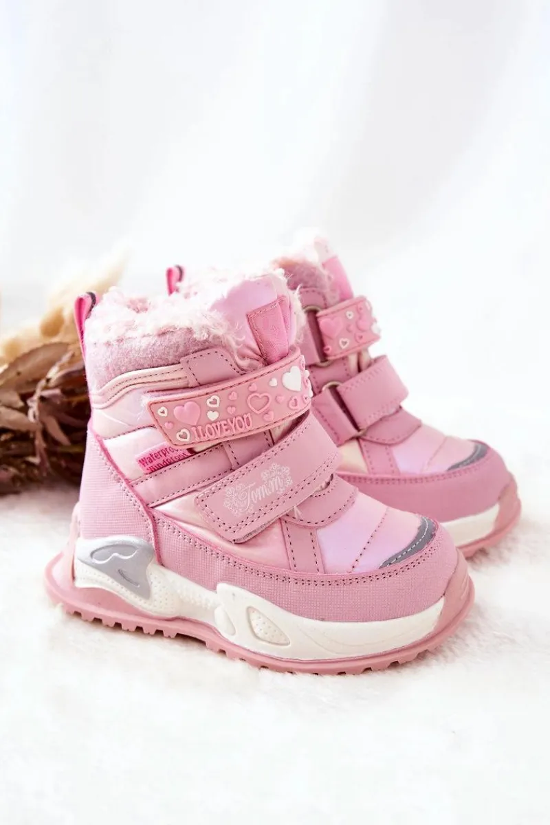 Sale Dziecięce Ocieplane Śniegowce Różowe Chilly Dzieci Dziewczęce|Dziewczęce