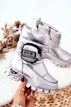 New Dziecięce Ocieplane Śniegowce Z Nerką Srebrne Nereyda Dzieci Dziewczęce