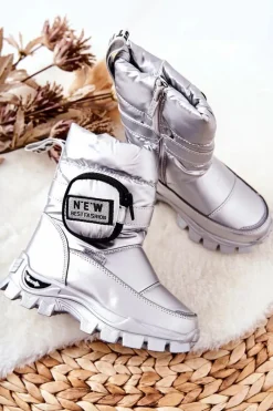 New Dziecięce Ocieplane Śniegowce Z Nerką Srebrne Nereyda Dzieci Dziewczęce